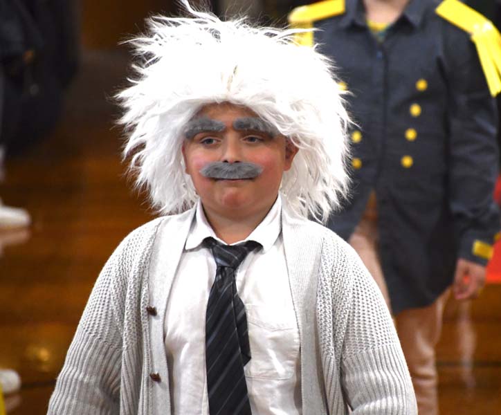 Student dressed as Albert Einstein